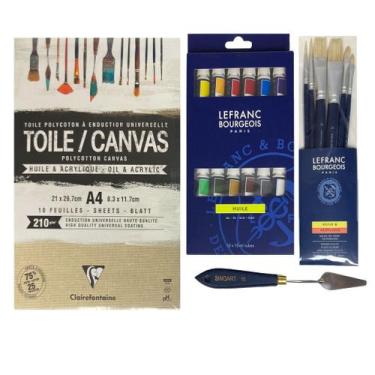 Imagem de Kit Pintura Óleo Completo Tinta + Papel + Pincel - NoBrand, Kit Tinta 