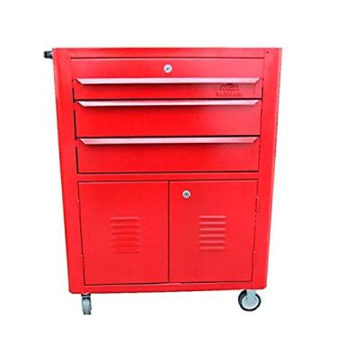 Imagem de Carrinho p/Ferramentas Fercar c/ 3 Gavetas Vermelho - CH06