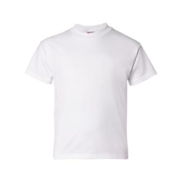 Imagem de Hanes Camiseta de manga curta Essentials para meninos Pacote com 6, Branco, Medium