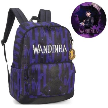 Imagem de Mochila Escolar Juvenil de Costas Wandinha Roxo Luxcel