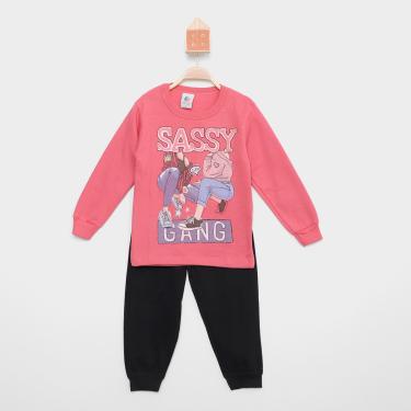 Imagem de Conjunto Moletom Bebê Mia Kids Peluciado Sassy Gang Feminino-Feminino