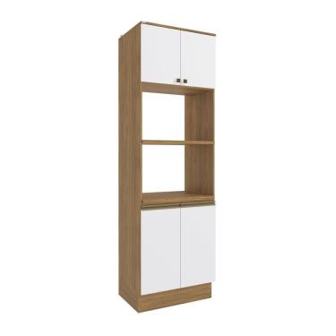 Imagem de Kit 2 Fornos Celeste Kappesberg 100% Mdf 4 Portas Nogueira/branco 70cm