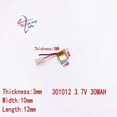 Imagem de Mini Bateria 3,7v 30mah 3mm X 10mm X 12mm 301012 - bgb