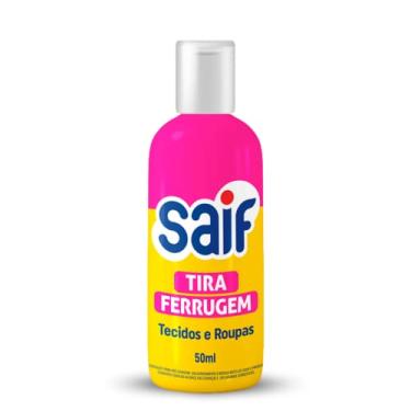 Imagem de Tira Ferrugem Saif 50Ml, Saif, Removedor De Ferrugem, Amarelo E Rosa, Remove Manchas De Ferrugem De Roupas E Tecidos, Roupas Brancas E Coloridas, Facilitando Sua Vida, Maximizando Toda Limpeza