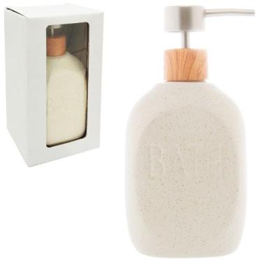 Imagem de Porta Sabonete Liquido De Porcelana Granilite 430ml - LYOR, Branco 2
