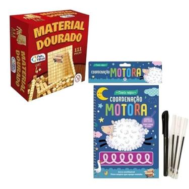 Imagem de Kit Material Dourado 111 Pçs + Livro Infantil Para Aprender e Desenvolver Com Caneta Mágica (CM Coord M + MD 111 PÇ)