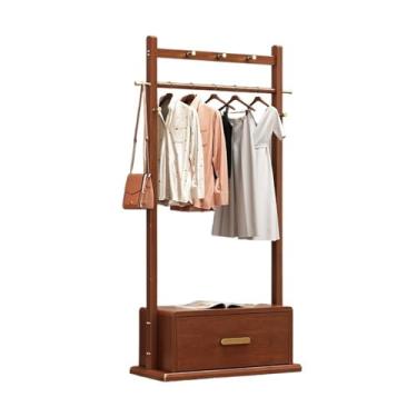 Imagem de LICONG-2020 Cabideiro de chão de madeira maciça cabideiro de chão para quarto doméstico armário de armazenamento multifuncional simples e moderno, suporte de chão (nogueira, pequeno)