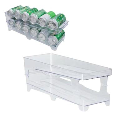 Imagem de Organizador para Geladeira, Suporte Dispenser para 12 Latas, Transparente