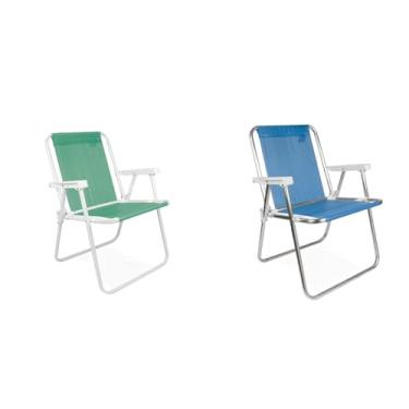 Imagem de Kit Mor Cadeiras Alta Aço/Alumínio Anis/Azul