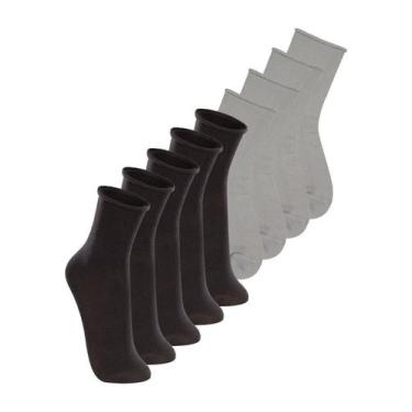 Imagem de Kit com 9 Meias sem Punho Cano Médio Lupo 4421-001 Colorido, Cinza