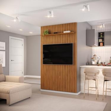 Imagem de Painel para TV até 60 Polegadas Ripado dj Móveis Trento 143 Freijó