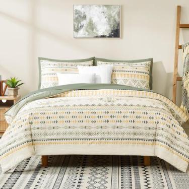 Imagem de Conjunto de edredom Geniospin King Size Boho Bed em uma bolsa de 7 peç