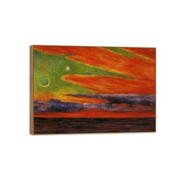 Imagem de MUHJDYC Diego Rivera Famosa Imagem em Tela - Impressões de Arte de Parede - Crepúsculo Noturno Moldura de Madeira Pintura para Sala de Estar Quarto Decoração de Casa 50x70cm-19x27in