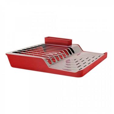 Imagem de Escorredor De Louças Aço Inox Minimal Brinox Vermelho