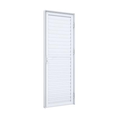 Imagem de Porta De Alumínio De Giro Laminada Com Ventilação 215Cmx85Cm Lucasa Eccellente Branco