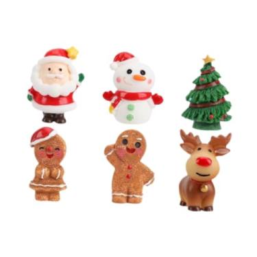 Imagem de Vaveren 6 peças de topo de bolo de Natal em formato de boneco de gengibre, decoração de bolo para crianças, casamentos, enfeite de chá de bebê