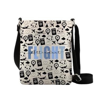 Imagem de Bolsa tiracolo para comissário de bordo, presente de tripulação de avião, presente de formatura para comissário de bordo, bolsa de ombro, Flight Cb