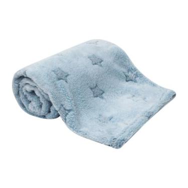 Imagem de Cobertor Mantinha para Bebê Estrelinhas Antialérgico Buba, Azul