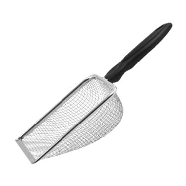 Imagem de Fenteer Pá para areia de gato, peneira para cocô de animais de estimação, ferramenta de limpeza de resíduos de animais de estimação, areia portátil, fácil de, Preto