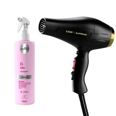 Imagem de Kit Secador De Cabelo Lizze Supreme 220V + Leave-In Griffus, 220V