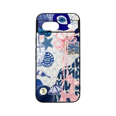 Imagem de qizjio Capa de telefone moderna colagem à prova de choque capa protetora para celular com laço preppy para Google Pixel 8A