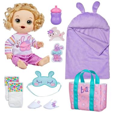 Imagem de Boneca Bunny Festa do Pijama com Acessórios Temáticos de Dormir para Crianças Acima de 3 Anos, Baby Alive, Cabelo Loiro