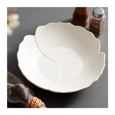 Imagem de Lata de lixo Prato de jantar de cerâmica, prato de sopa doméstico, prato de frutas diário, lindo prato de sobremesa, prático, adequado para hotel, restaurante, cozinha