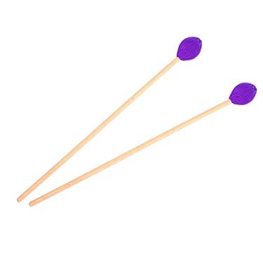Imagem de RiToEasysports Conjunto de Marimba Com Alças de Madeira Lisa, Marretas de lã Com Cabeça Em Forma de Cogumelo para Percussão, Verde/roxo (Roxo)