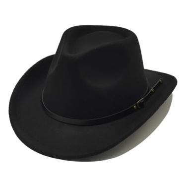 Imagem de Chapéu de cowboy infantil unissex para meninas e meninos, chapéu de vaqueira ocidental com cinto, aba larga, chapéu Fedora, fantasia