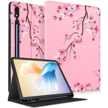 Imagem de Wazzasoft Capa para tablet Samsung Galaxy Tab S9 Plus de 12,4 polegadas 2023 para mulheres e meninas com suporte para lápis, lindo design feminino, flor floral, kawaii, exclusiva