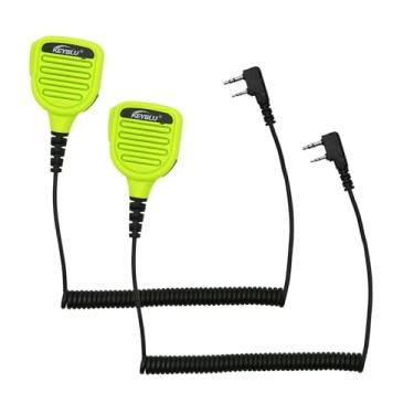 Imagem de KEYBLU Microfone de alto-falante de ombro à prova d'água, microfone de rádio bidirecional de 2 pinos com conector de áudio de 3,5 mm compatível com walkie talkie BaoFeng GT-5R / UV-5R, BTECH, Kenwood