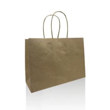 Imagem de Sacola de Papel, Sacola Bolsa Papel Presente Lembrancinha 21x15x08cm Kit 10/50 Un(Kraft,10)