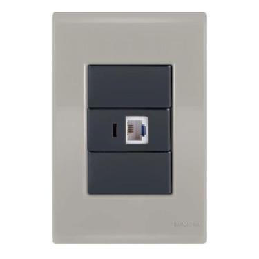 Imagem de Conj 1 Tomada Telefone Rj11 - Tramontina Liz Fendi / Grafite