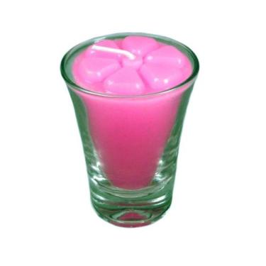 Imagem de Kit 12 velas rosa 7 cm no copinho 12 h decoração festa - Velitas (r)