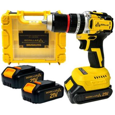 Imagem de Parafusadeira Furadeira Impacto 21v Com Maleta E 2 Baterias - Gorillaz