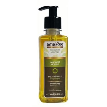 Imagem de Sabonete Líquido Amabee Natural com Mel e Própolis, Produto da Amazônia para Rosto e Corpo, 250ml, Todos os Tipos de Pele
