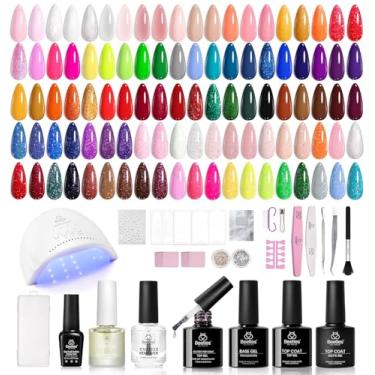 Imagem de beetles Gel Polish Kit De Esmaltes Em Com 85 Peças E Luz Uv, 55 Cores, Base Rosa Gelatinosa, Ferramentas Para Todas As Estações, Vermelho, Verde, Pérola, Estilo Manifesto, Presentes Arte Faça Você M