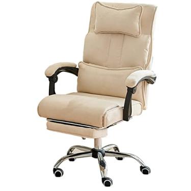 Imagem de Cadeira executiva giratória para escritório cadeira de computador de tecido flocado macio, cadeira de escritório com apoios de braços ligados, cadeira executiva ergonômica doméstica, suporte de carga