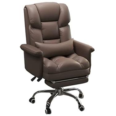 Imagem de Cadeira ergonômica com apoio para os pés cadeira de computador cadeira de escritório ergonômica cadeira de escritório executiva grande encosto alto cadeiras de trabalho de couro PU com apoio lombar