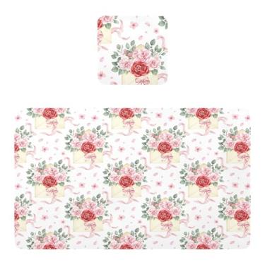 Imagem de Burbuja Jogo americano conjunto de 2, tapetes de mesa de PVC antiderrapantes resistentes ao calor à prova d'água para mesa de jantar, laváveis, 30,5 x 45,7 cm