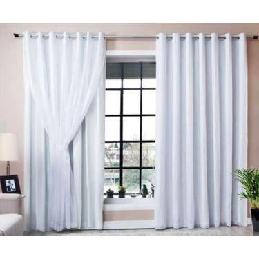 Imagem de Cortina Blackout com voil 9,00x2,30 Para Trilho Duplo - Ludatex, Gelo