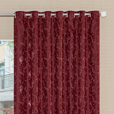 Imagem de Cortina Jacquard  10,00x2,70 Para Trilho Simples - Ludatex, Vinho