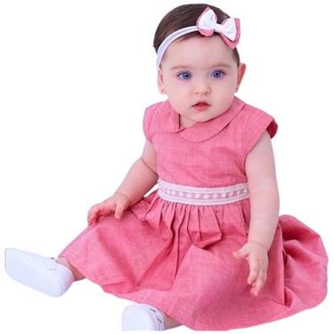 Imagem de Vestido de Bebê Menina Infantil Florido Festa Luxo Algodão Mundo Nina 