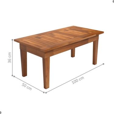 Imagem de Mesa de Centro Mesa Centro 100x50 Ripada Madeira Rustica Castanho Retangular Mdp 100cm...
