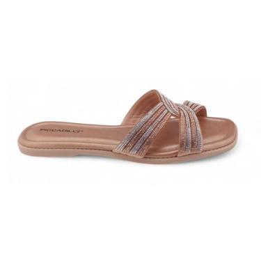 Imagem de Chinelo Rasteirinha Feminino Piccadilly 508050 Strass, 36, Avela