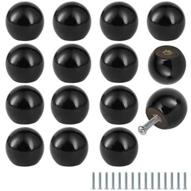 Imagem de Botões de Madeira FoDau770 30 un. Pretos Redondos 2,7 cm de Diâmetro