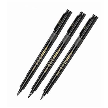 Imagem de MOOKEENONE 3 canetas de caligrafia, pontas de caligrafia conjunto de canetas de letras de caneta de caligrafia flexível conjunto de marcadores de pincel para desenho de assinatura letras de mão