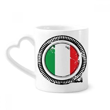 Imagem de Caneca com bandeira nacional da Itália Europa país marca caneca café cerâmica copo de coração de vidro