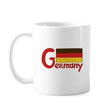 Imagem de Caneca de cerâmica com estampa vermelha da bandeira nacional de Germary cerâmica xícara de porcelana de café louça