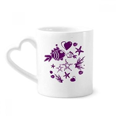 Imagem de The Seabed World Caneca de peixe animal café cerâmica copo de coração de vidro